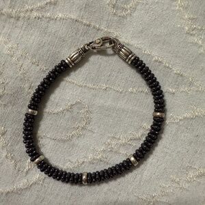 Lagos ceramic black caviar bracelet with sterling silver